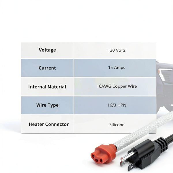 Engine Block Heater Cord Tecreddy 120V 6ft-6