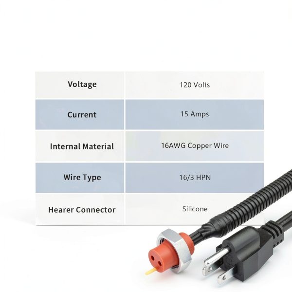 Tecreddy Engine Block Heater Cord 120V 6Ft 16AWG-6