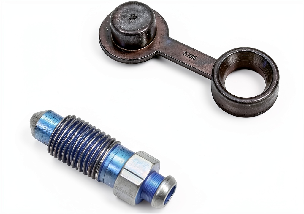 ACDelco caliper bleeder screw installed on a GM rear brake caliper