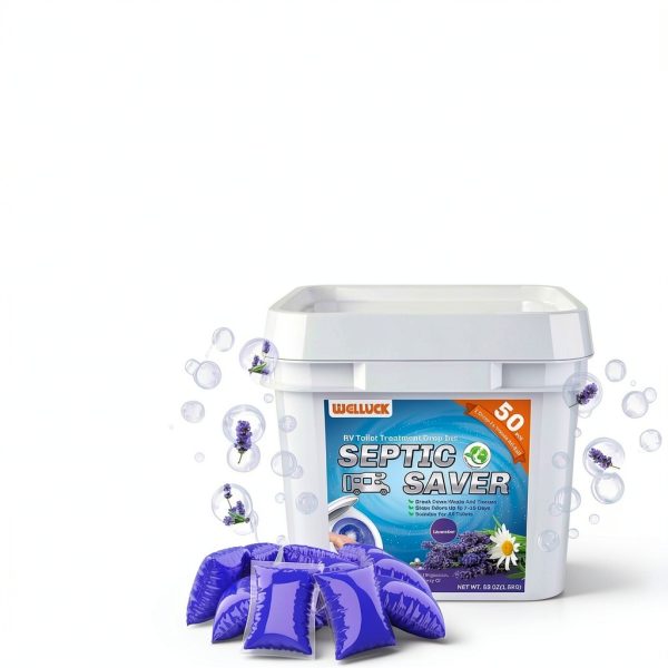 Welluck RV Toilet Cleaner 1.06 Ounce Pack of 50 Enzyme Pods-1