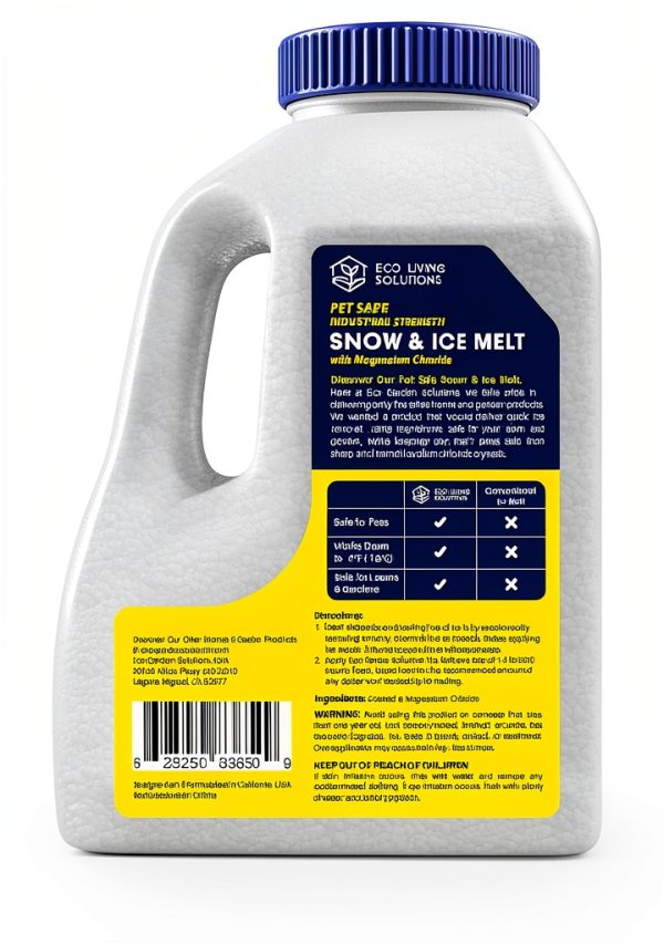 Snow & Ice Melt | Pet Safe | Industrial Strength | Magnesium Chloride | Works Under -1 °F | Safe for Concrete Driveway and Roof | Better Than Rock Salt (10 LBs)-1