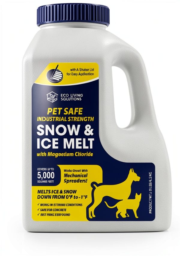 Snow & Ice Melt | Pet Safe | Industrial Strength | Magnesium Chloride | Works Under -1 °F | Safe for Concrete Driveway and Roof | Better Than Rock Salt (10 LBs)-0
