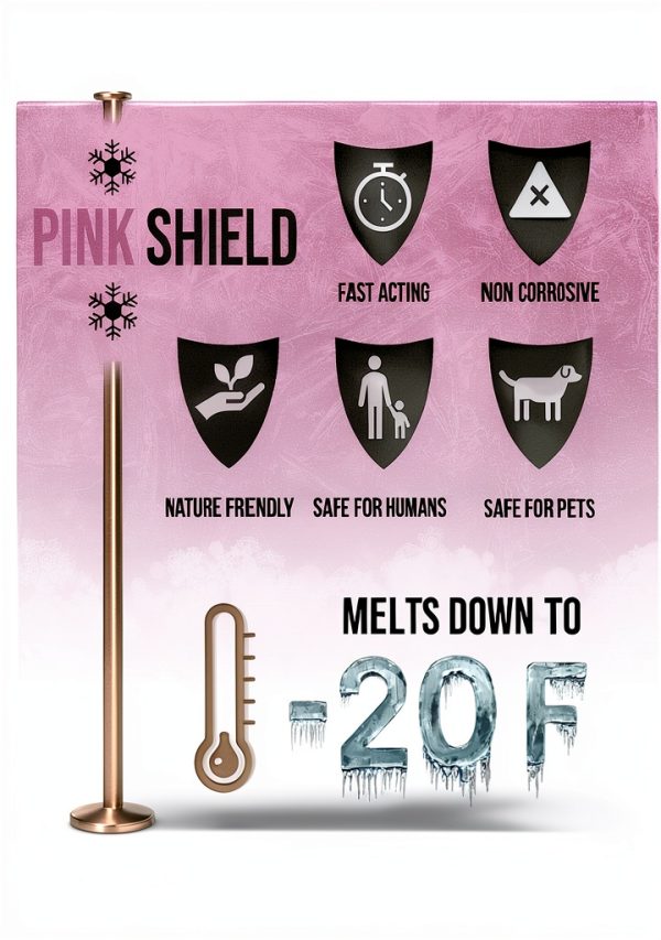Pink Snow Shield Ice Melt (50 lbs) – Pet-Friendlier, Eco-Conscious De-Icer, Effective in Subzero Temperatures-2